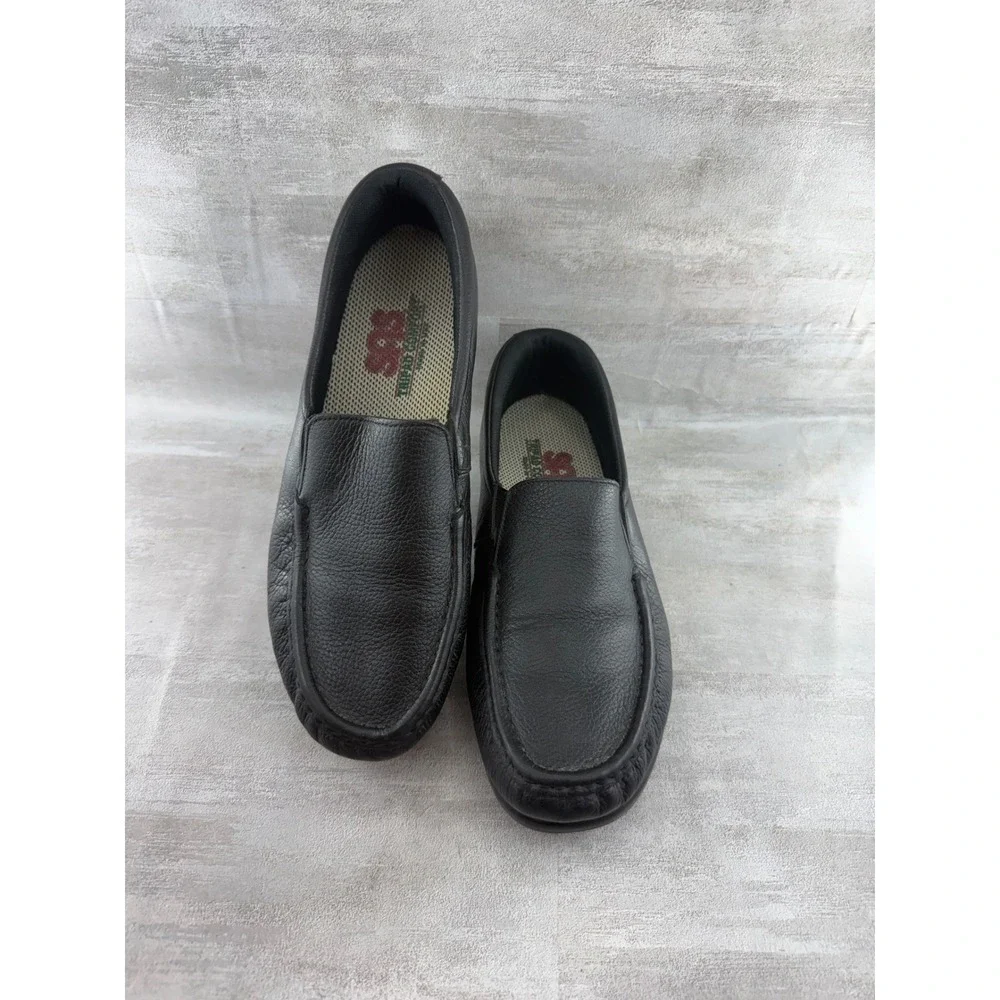 SAS Tripad Comfort Black Leather Slip On Loafers Women Sz 8.5M L2180348